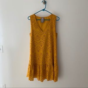 DOLAN 💛 Mustard Eyelet Dress M